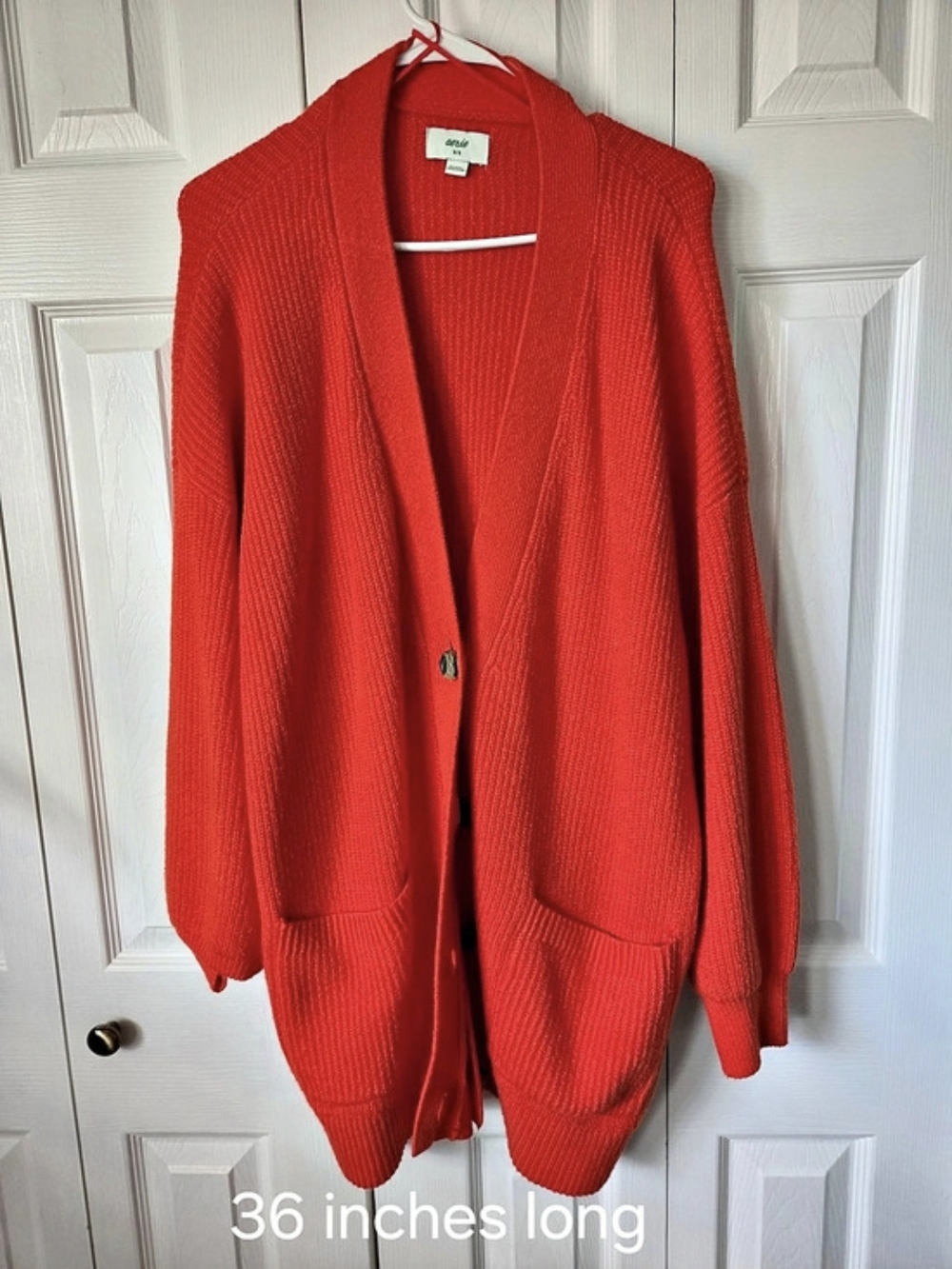 Aerie Orange Cardigan Oversized